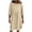 Khaki, variant on PEIBang Women's Solid Loose Round Neck Dress, 3/4 Sleeve Tiered Loose Midi Dress with Side Pockets for Daily Wear