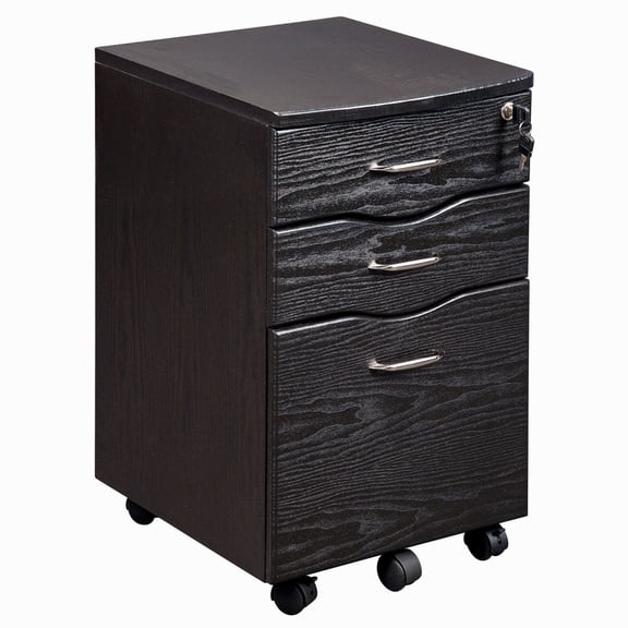 Techni Mobili 3 Drawer Mobile File Cabinet in Espresso