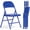 Blue, variant on VECELO Set of 4 Metal Folding Chairs with Triple Braced & Double Hinged Back, Orange