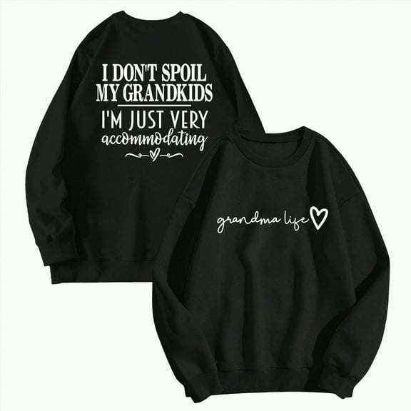 Futezty Grandma Sweatshirt Women I Don't Spoil My Grandkids Long Sleeve Graphic Shirts Funny Mimi Pullover Top