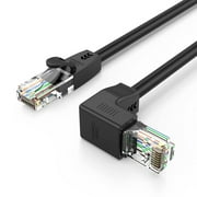 CableCreation CAT6 Ethernet Patch Cable RJ45 LAN Cable Gigabit Network Cord 90 Degree Downward Angled,Bandwidth up to 250MHz 1Gbps for Mac,PC, Router, Modem, Printer, Xbox, PS4, PS3-10 Feet,Black 10Feet Downward Angled
