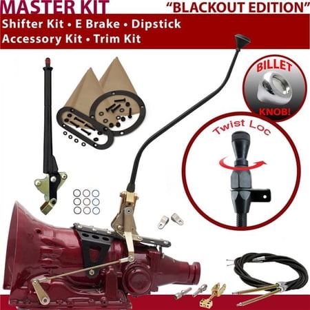 American Shifter 4L60E Shifter Kit Black 23 in. Swan E Brake Cable Clevis Trim Kit Dipstick for F603D