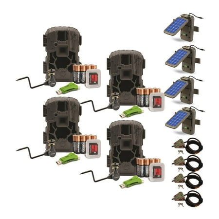 Stealth Cam PXV26 26MP Camera (4-Pack) with Solar Power Panel (4-Pack) Bundle