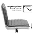 thumbnail image 2 of Furmax Leather Swivel Office Chair - Mid Back Vanity Chair for Makeup Desk, Armless Ribbed Task Chair with Ergonomic Support (Gray), 2 of 7