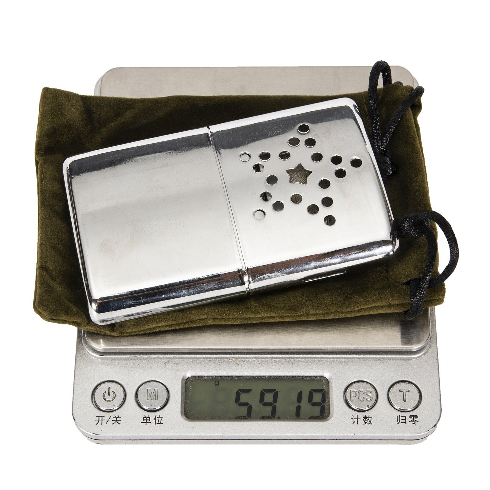 Portable Metal Hand Warmer with Pouch for Outdoor Activities