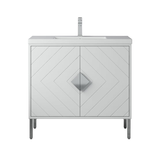 36" Eileen Acrylic sink vanity - White