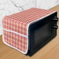 thumbnail image 1 of Houndstooth Microwave Oven Cover, Hand Drawn Ikat Pattern Traditional Old Fashioned Design in Pastel Colors, Water Resistant Organizer with Pockets for Kitchen, 36" x 12", Peach and Pink, by Ambesonne, 1 of 1