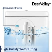 DeerValley 12 Rough-In White One Piece Toilet for Small Bathroom ,Ceramic Round Compact Toilet Dual Flush 1.1/1.6 GPF High Efficiency Water Saving Toilet Soft Close Seat Included