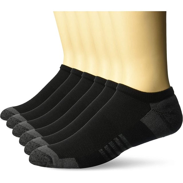 AmPm Men's 6-Pack Performance Cotton Cushioned Athletic No-Show Socks
