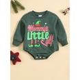 thumbnail image 2 of Suealasg Infant Baby Girls Christmas Romper Newborn Long Sleeve Santa Hat/Santa Claus/Letter Print One Piece Bodysuit Cute Christmas Jumpsuit Clothing 0-24M, 2 of 9