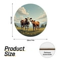 thumbnail image 2 of Rustic Round Wooden Wall Art Sign, 8" Decorative Home Decor, Vintage Cows Farm Animals Cattle Designs, Easy Hang, Gift-Ready for Christmas Living Room Bedroom Kitchen Office, 2 of 8