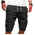 thumbnail image 1 of Men's Cargo Shorts Plus Size Big and Tall Cargo Shorts Multi-Pockets Relaxed Summer Drawstring Beach Shorts Pants, 1 of 4