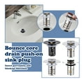thumbnail image 2 of Universal Bathroom Sink Drain Stopper Bounce Core Push-Type Sink Plug with Anti-Clogging Basket Strainer for Wash Basin Bathtub and Shower Drain Replacement C C, 2 of 9