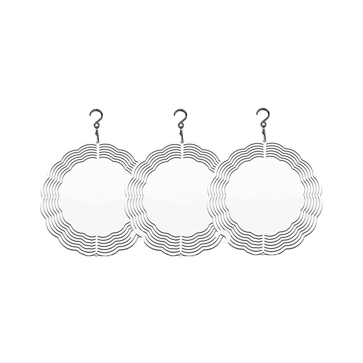 3Pack 8 Inch Sublimation Wind Spinner Blanks 3D Wind Spinners Hanging