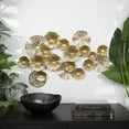 thumbnail image 2 of DecMode Gold Metal Textured Overlapping Disk Floral Wall Decor with Cutouts, 2 of 10