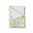 thumbnail image 2 of Moon Soft Flannel Fleece Throw Blanket, Happy Smiling Moon and Stars Morning and Night Rainbows Funny Clouds, Cozy Plush for Indoor and Outdoor Use, 50" x 70", Baby Blue Yellow Pink, by Ambesonne, 2 of 6