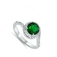 thumbnail image 4 of CHOOSE YOUR COLOR Simulated Emerald Solitaire Swirl Ring 925 Sterling Silver Band Green CZ Female Size 10, 4 of 4