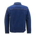 thumbnail image 2 of Men’s Classic Multi Pocket Button Up Stretch Denim Casual Trucker Jean Jacket (Blue, L), 2 of 5