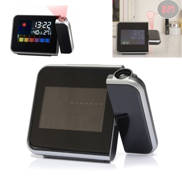 Reloj despertador con proyección Jadeshay digital 180 grados LCD a color