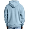 thumbnail image 4 of WULMLEO Waffle Knit Hoodies for Men Full Zip Drawstring Hooded Sweatshirts with Pocket Lightweight Loose Fit Athletic Jackets Light Blue 2XL, 4 of 5