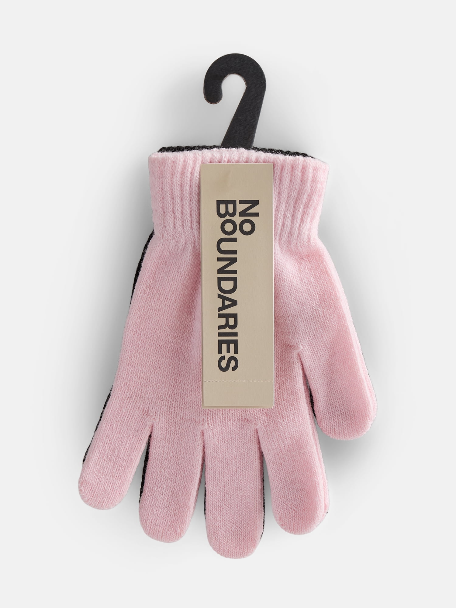 No Boundaries Women's Ribbed Knit Solid Gloves, 2 Pack