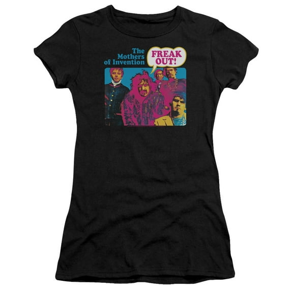 Frank Zappa Freak Out Premium Junior Women's Sheer T-Shirt Black