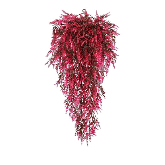 Artificial Fall Hanging Plants, Outdoor Hanging Greenery Realistic Artificial Faux Fall Mums for Farm House Porch Wall Party Decor Red