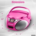 thumbnail image 4 of Magnavox MD6924 Boombox portátil con CD de carga superior y radio estéreo AM/FM en negro | Compatible con CD-R/CD-RW | Pantalla LED | Puerto auxiliar compatible | Reproductor de CD programable | (Rosa, 4 of 5