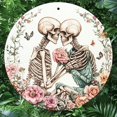 thumbnail image 2 of HELLOYOUNG Vintage Metal Skull Sign 8x8 Inch Weather-Resistant 2D Round Wall Art for Home Office Valentine’s Day Aluminum Decor, 2 of 12