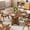 Walnut, variant on 43.3''-59'' Extendable Round Dining Table for 4-8, Modern Round Table with Fluted Base, Transformer Oval Dining Room Table with Removable Leaves Space Saving for Kitchen Living Room, Walnut