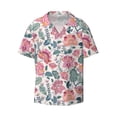 thumbnail image 2 of Lsque Flower Leaves print Men's Cuban Collar Short Sleeve Shirt Summer Beachwear Casual Button Down Fashionable Vacation Leisure Shirt-Large, 2 of 7