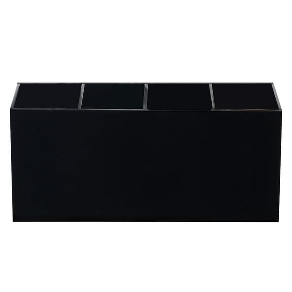 Acrylic Makeup Brush Holder with 4 Compartments Pen Pencil Holder Makeup Organizer for Vanity Toothbrush Stand for Bathroom