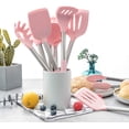 thumbnail image 4 of Rorence Silicone Cooking Utensil Set, 12 Pieces Kitchen Utensils Set with Stainless Steel Handle, Non-stick Heat Resistant Silicone Cookware, Pink, 4 of 6