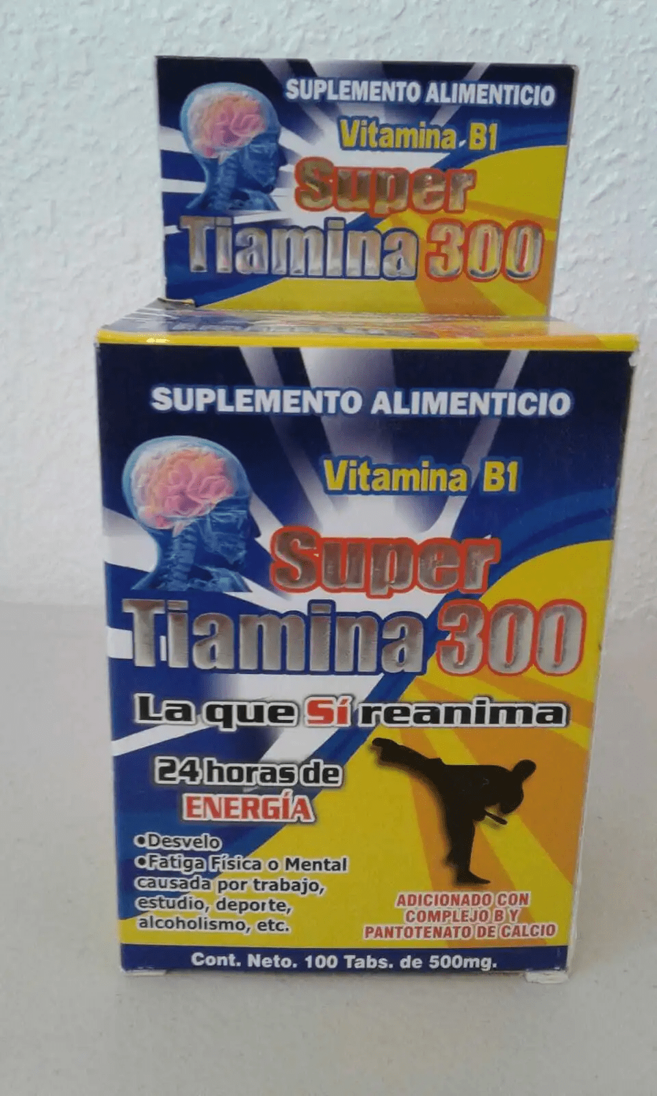 Super Tiamina 300 *500mg Vitamina B1-Complejo B para Desvelo-Fatiga-Alcoholismo - 100 Tablets