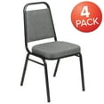 thumbnail image 2 of Flash Furniture 4 Pack HERCULES Series Trapezoidal Back Stacking Banquet Chair with 2.5" Thick Seat in Gray Fabric - Silver Vein Frame, 2 of 14