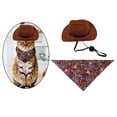 thumbnail image 3 of Sombrero de Vaquero para Mascotas Accesorio para Fotos Gorras Occidentales Divertidas Universal Accesorios para Perros Y Gatos con Correa Elást Vino M Sunnimix Sombrero de vaquero, 3 of 8
