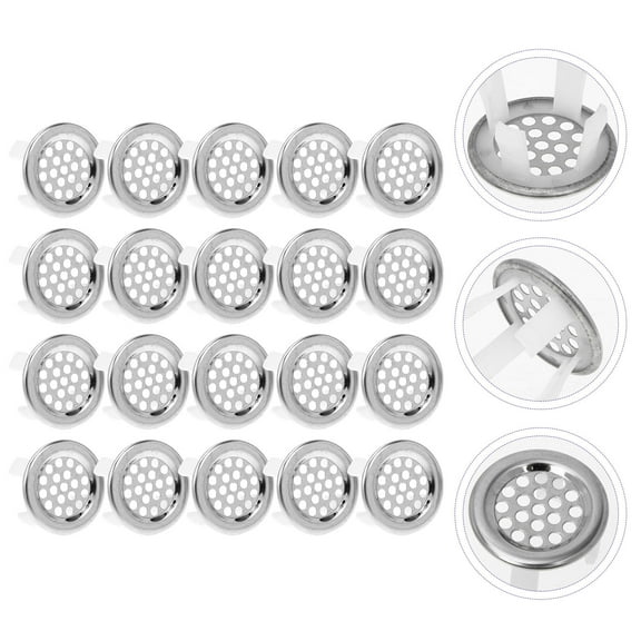 Phenofice 20Pcs Silver Sink Overflow Cover for Bathroom and Kitchen Sinks 3x3in