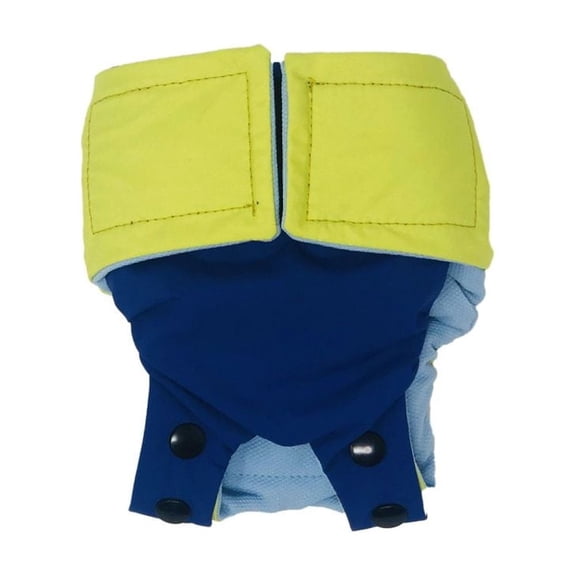 Barkertime Royal Blue on Yellow Cat Diaper Snappy
