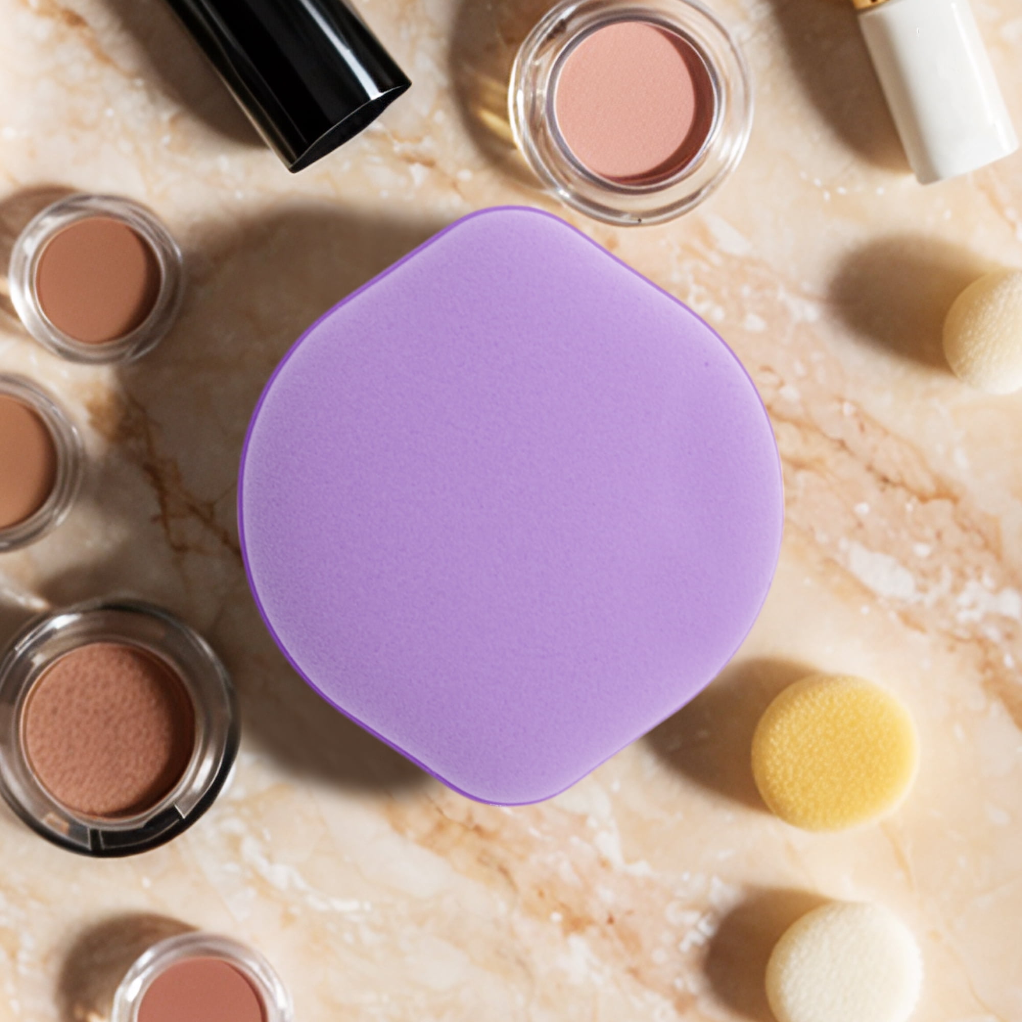 Unique Bargains 5 Pcs Gourd Shape Face Makeup Sponge for Travel Purple