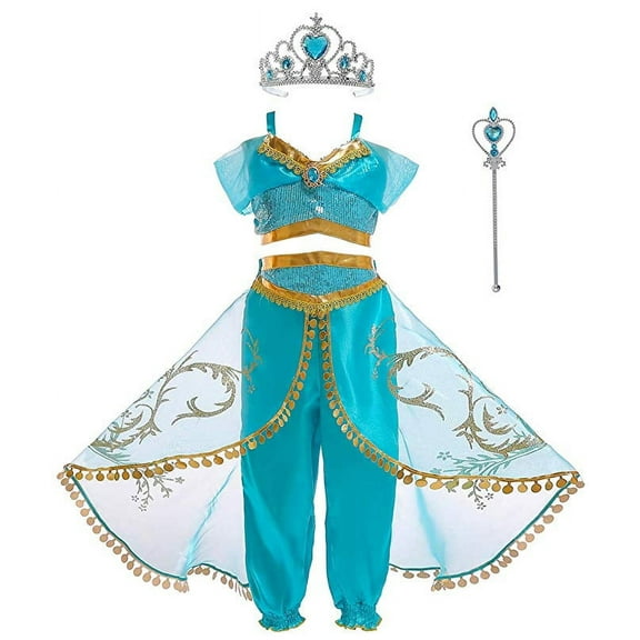 Girls Princess Costume Halloween Party Dress Up with Accessories for 3-10 Years