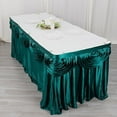 thumbnail image 3 of BalsaCircle 14 feet x 29" Peacock Teal Satin Drape Banquet Table Skirt Wedding Party Trade Show Booth Linens, 3 of 8