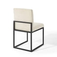thumbnail image 5 of Modway Carriage Dining Chair Upholstered Fabric Set of 2 in Black Beige, 5 of 8