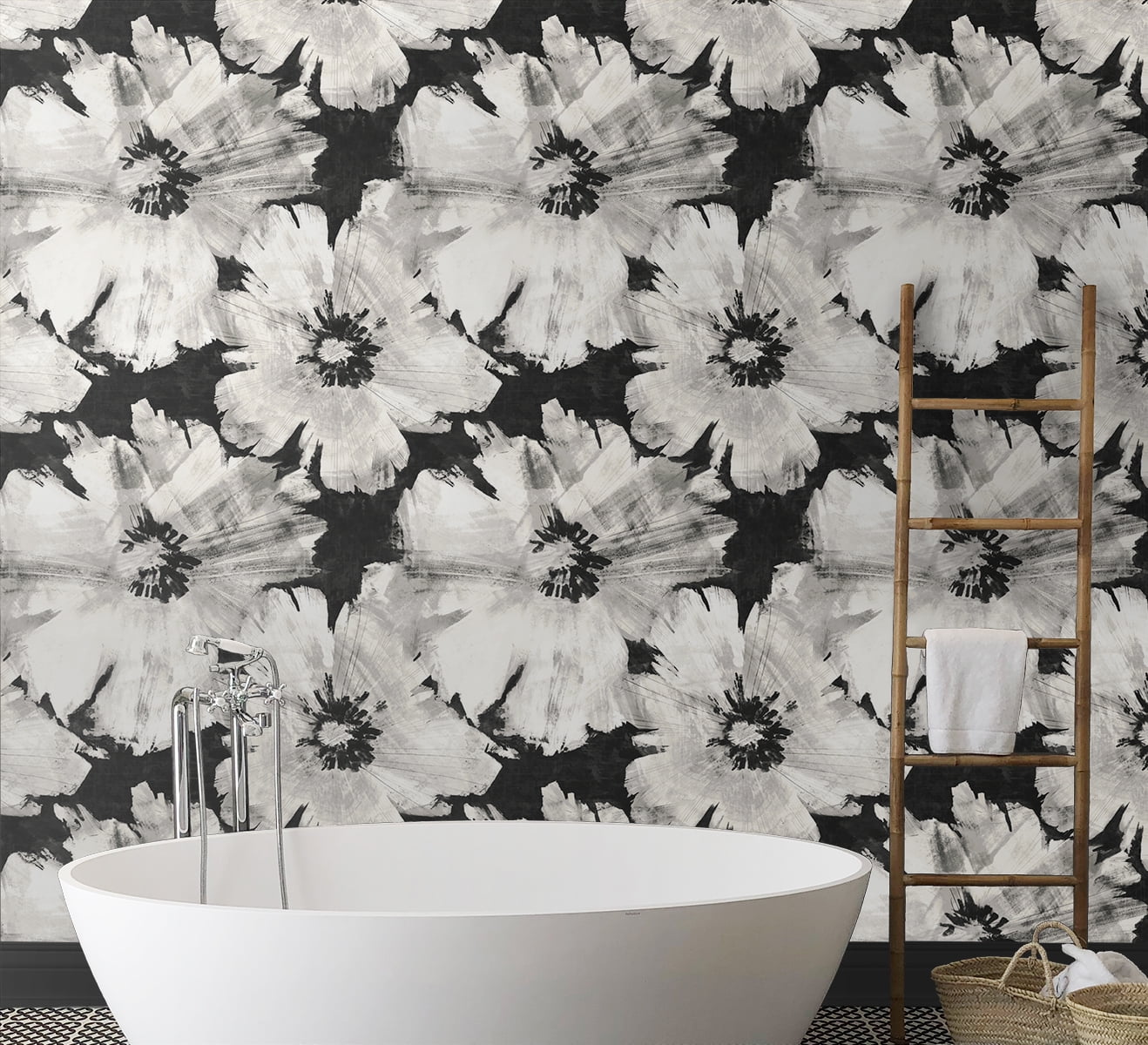NextWall  Graphic Floral Peel and Stick Wallpaper - 27 in. W x 18 ft. L