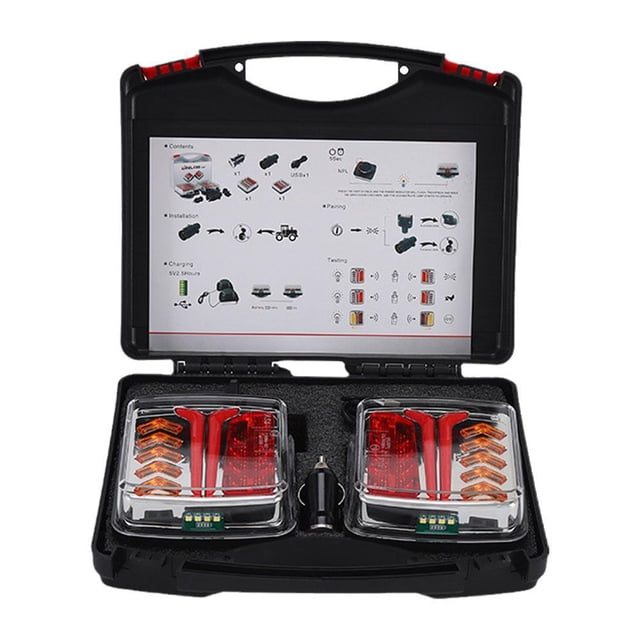 SharkTRUE Magnetic Trailer Lights,Wireless LED Kit,Rechargeable Towing Lights