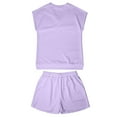 thumbnail image 3 of Women's V-Neck Short Sleeve Top and Shorts Set Casual Summer Outfit Soft Comfortable Wear Stylish Two Piece Suit for Daily, 3 of 8