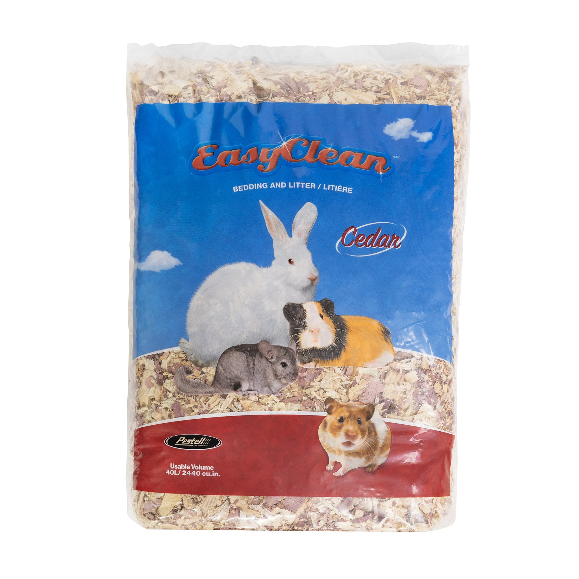 Pestell Easy Clean Cedar Pet Bedding, 40 Liters - Natural, Highly Absorbent Bedding, With Fresh Cedar Aroma - For Small Animals