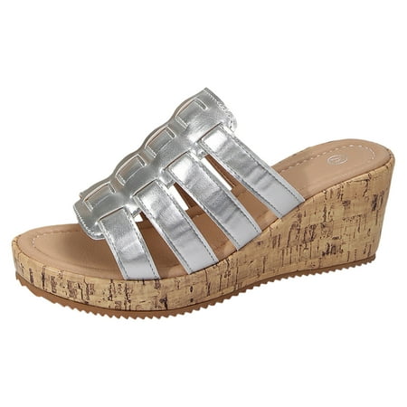 

Jungdeepe Ladies Summer Shiny Leather Fish Mouth Roman Shoes Beach Large Size Slope Heel Sandals Slippers Rose Glitter Sandals for Women Wedge Sandals for Women Size 9 Flat Sandals for Women Ladies