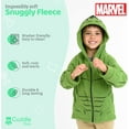 thumbnail image 3 of Cuddle Club Hulk Baby Hoodie Full Zip Fleece Jacket for Babies 12 to 18 Months, 3 of 6