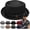 Black, variant on Summer Breathable Mesh Pork Pie Hat,Retro Straw Breathable Sun Protection Cap,Lightweight Fedora Bowler Hat