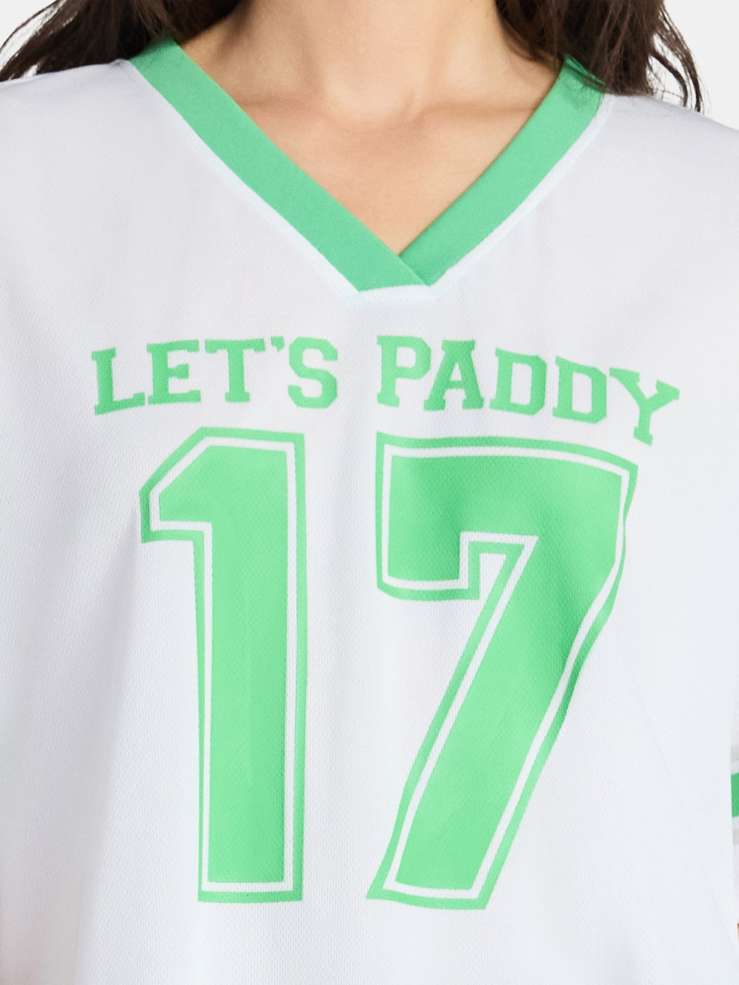 Saint Patrick's Day Women's Let's Paddy Jersey with Short Sleeves from Holiday Time, Sizes XXS-XXL